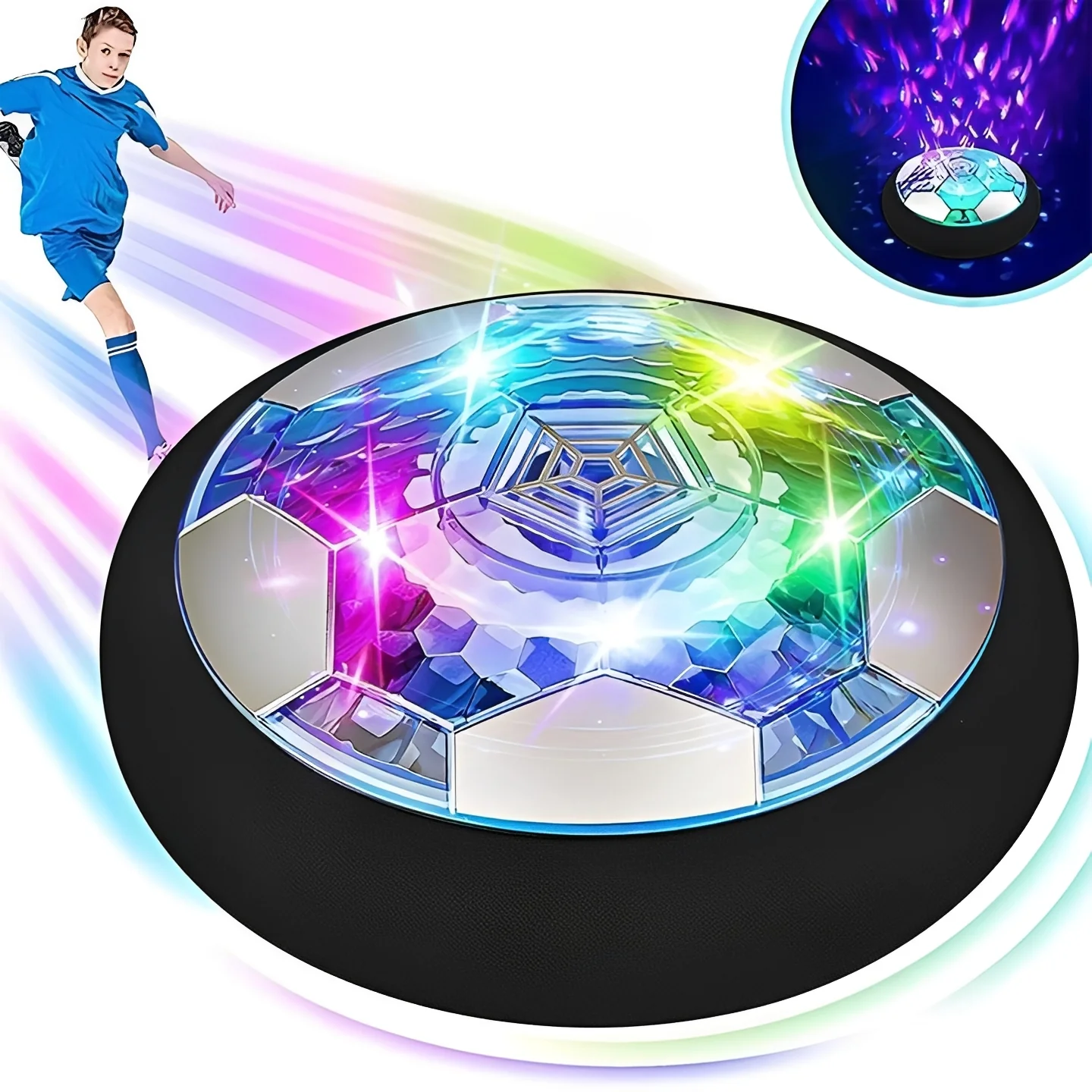 Air Hover Soccer Ball with LED Lights for Indoor Play - Image 2