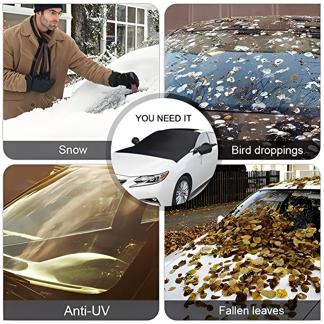 Magnetic Windshield Cover with Storage Pouch - Image 3