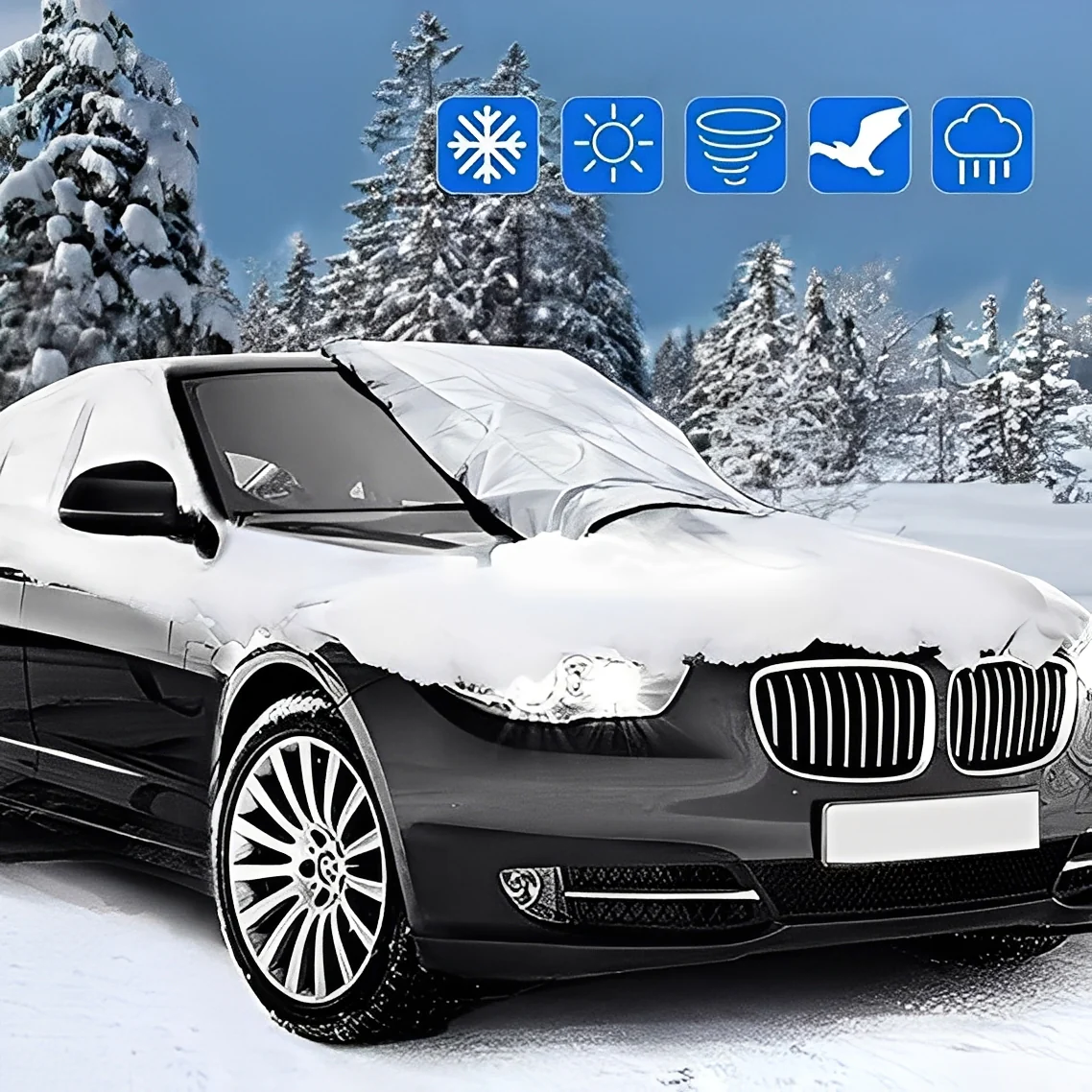 Magnetic Windshield Cover with Storage Pouch - Image 4