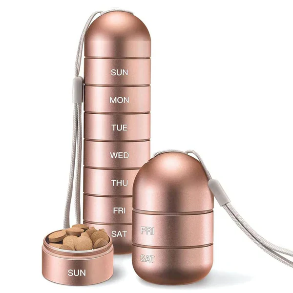 Aluminum Pill Organizer – 7 Days Travel Pill Case with Compartments - Image 3