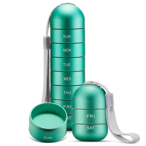 Aluminum Pill Organizer – 7 Days Travel Pill Case with Compartments - Image 4