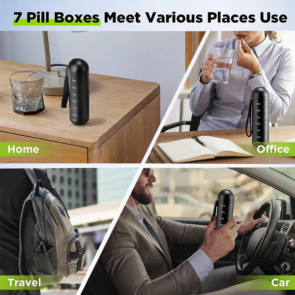 Aluminum Pill Organizer – 7 Days Travel Pill Case with Compartments - Image 6