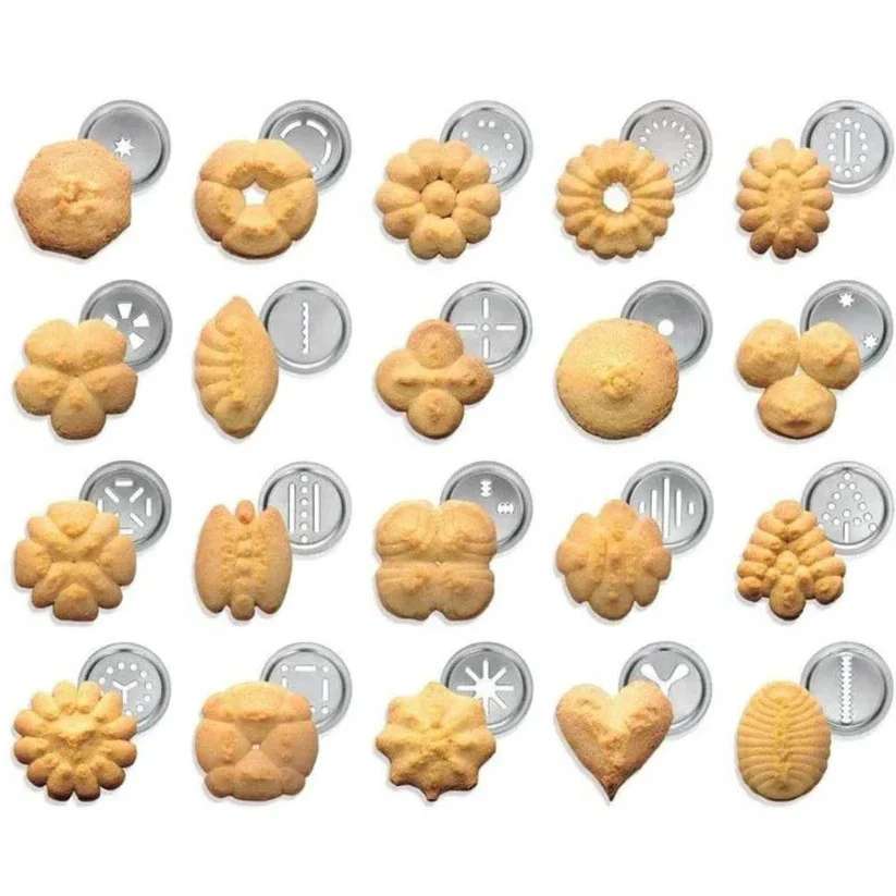 Aluminum Cookie Press Set with 20 Disc Shapes and 4 Piping Nozzles - Image 5