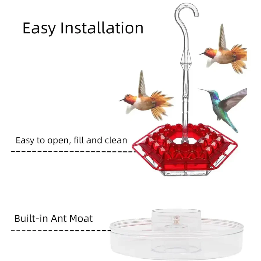 Hanging Hummingbird Feeder Leak Proof Design with Ant Protection & Perch - Image 10