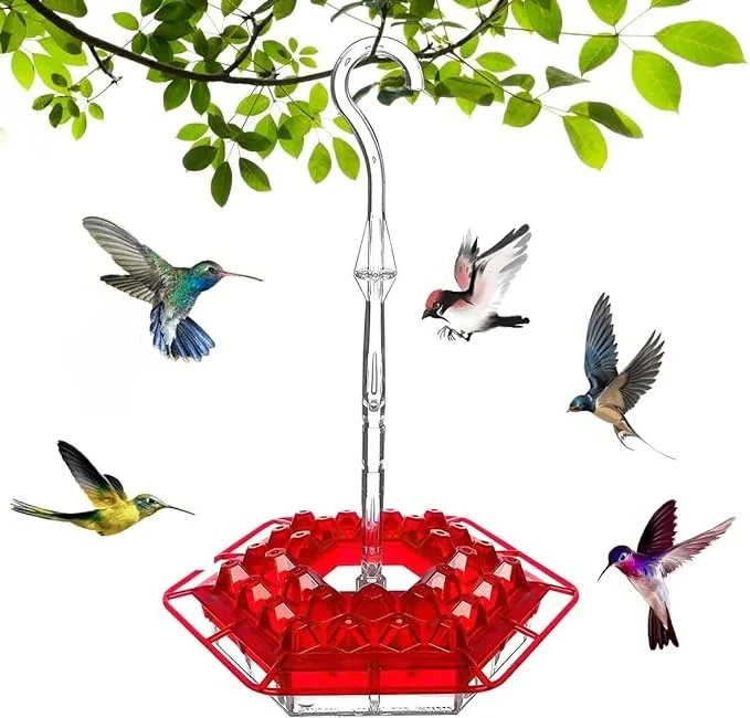 Hanging Hummingbird Feeder Leak Proof Design with Ant Protection & Perch - Image 7