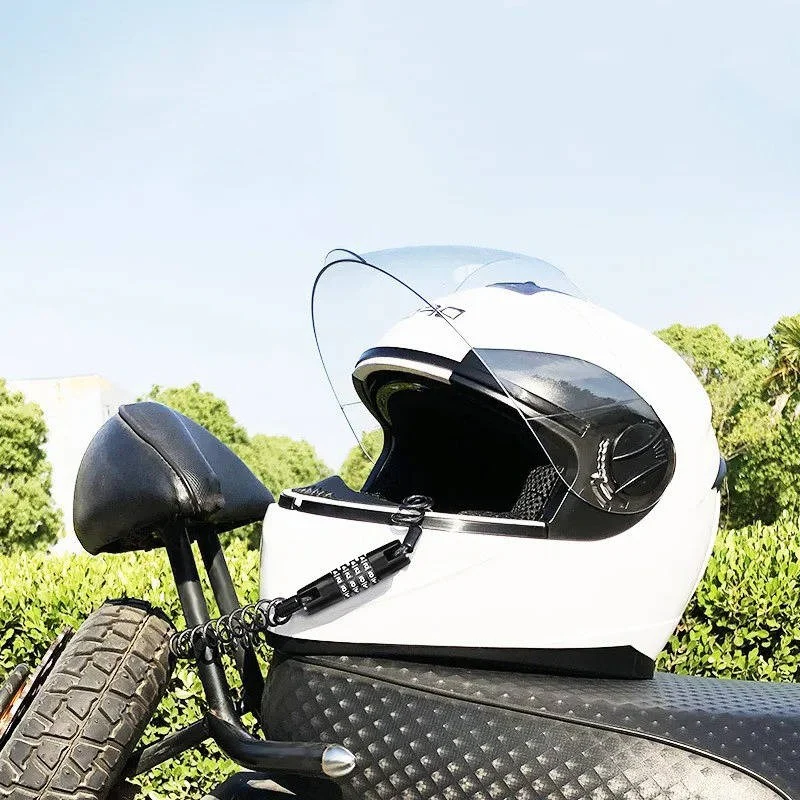 Motorcycle Helmet Cable Lock with 59 Inch Steel Cable and Resettable Combination - Image 6