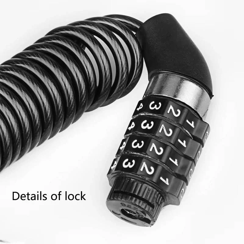 Motorcycle Helmet Cable Lock with 59 Inch Steel Cable and Resettable Combination - Image 8