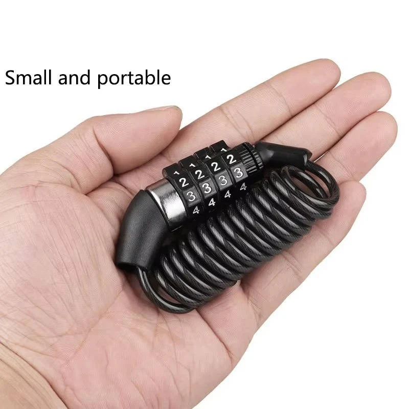 Motorcycle Helmet Cable Lock with 59 Inch Steel Cable and Resettable Combination - Image 9