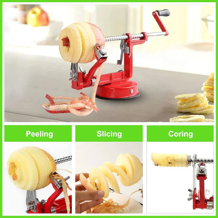 Stainless Steel Apple Peeler and Spiral Slicer for Kitchen Prep - Image 5