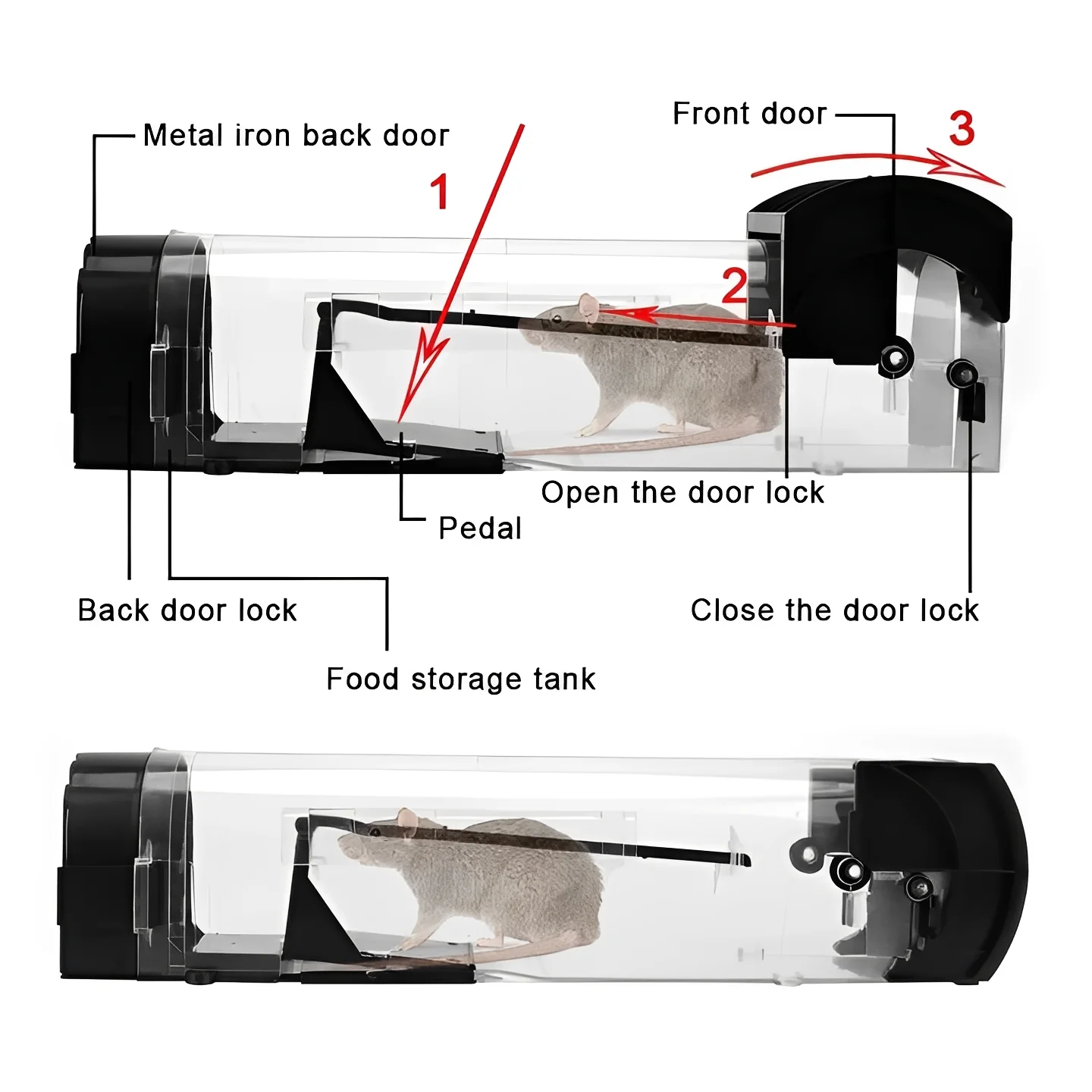 Reusable Mouse Catch Trap with Self Locking Door - Image 2