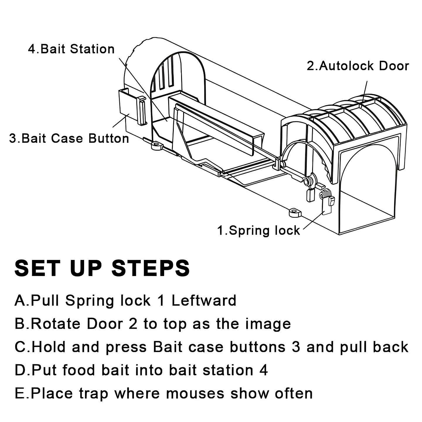 Reusable Mouse Catch Trap with Self Locking Door - Image 3