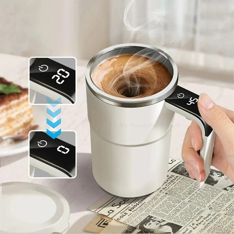 Rechargeable Self-Stirring Mug, Automatic Mixing Cup with LED Display - Image 3