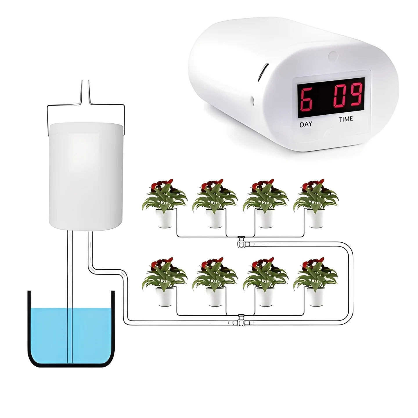 Plant Watering Pump Timer with LCD Display and USB Charging - Image 5