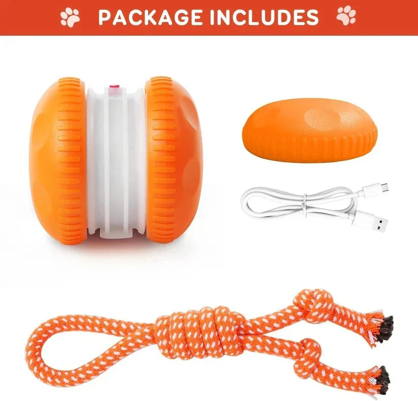 Automatic Rolling Ball Toy for Dogs with Rope, 2 Piece Set - Image 5