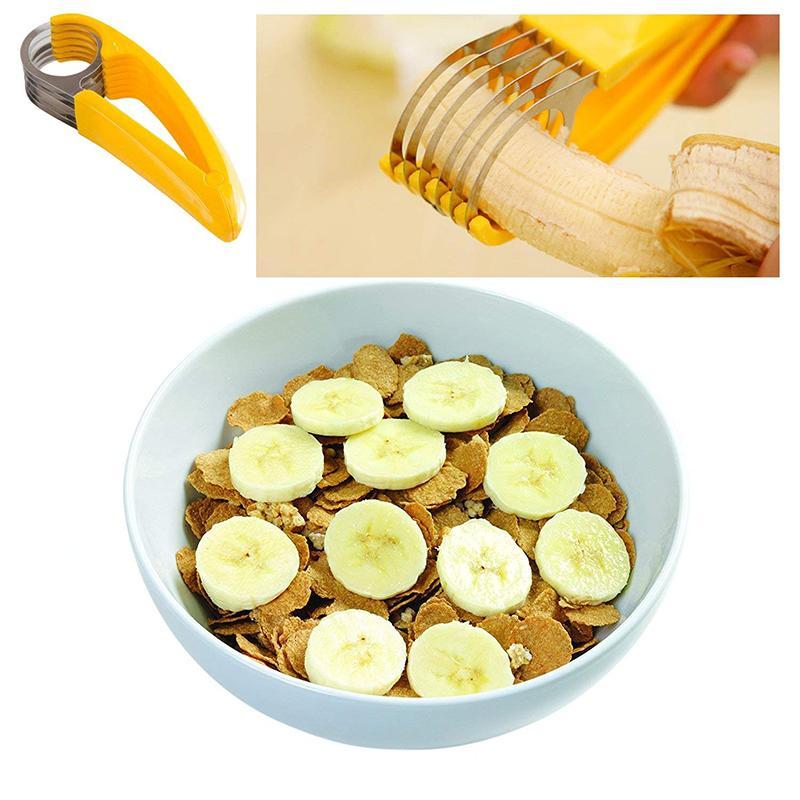 Banana Slicer with Stainless Steel Blades and Ergonomic Yellow Handles - Image 3