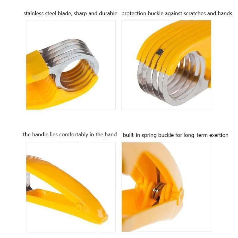 Banana Slicer with Stainless Steel Blades and Ergonomic Yellow Handles - Image 5