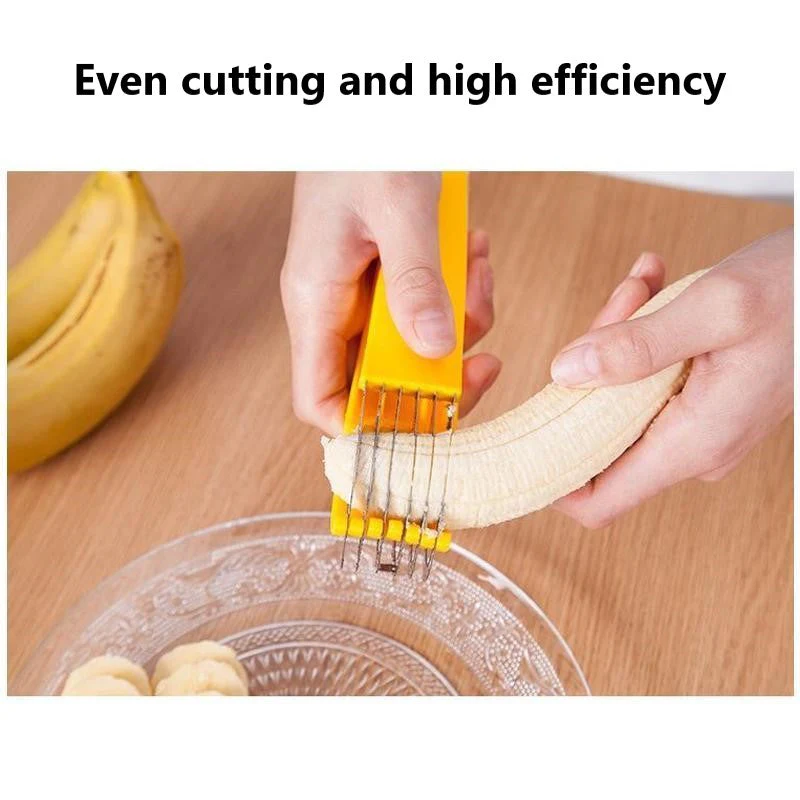 Banana Slicer with Stainless Steel Blades and Ergonomic Yellow Handles - Image 7
