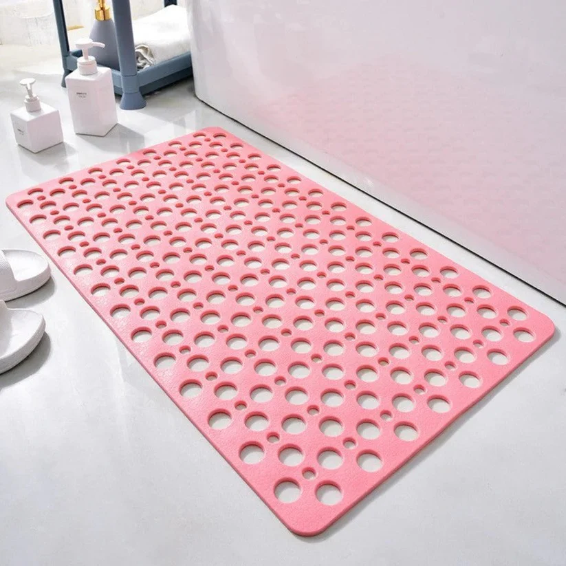 PVC Shower Mat with Suction Cup Base and Drainage Holes, 16x28 Inch - Image 4