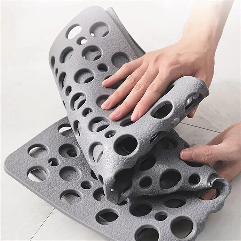 PVC Shower Mat with Suction Cup Base and Drainage Holes, 16x28 Inch - Image 7