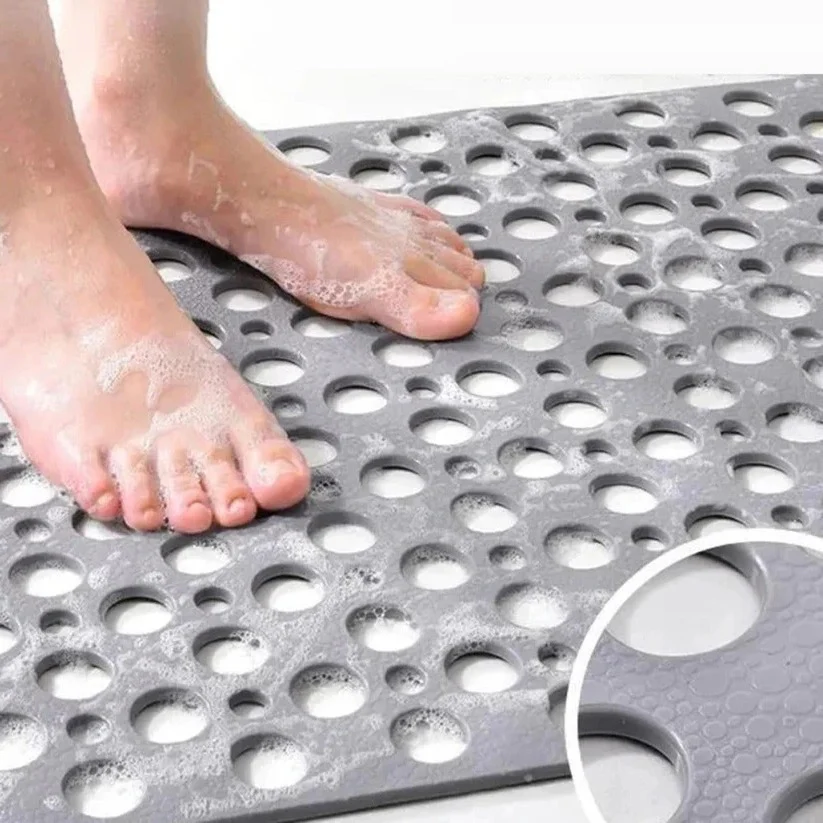 PVC Shower Mat with Suction Cup Base and Drainage Holes, 16x28 Inch - Image 8