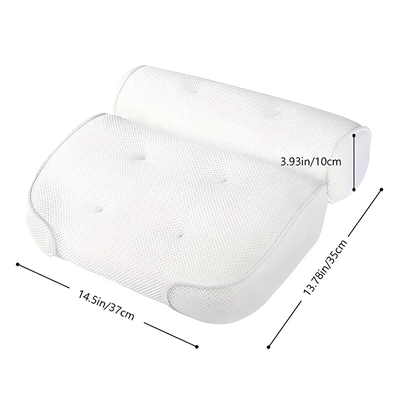 Bathtub Pillow with Suction Cup Base for Neck and Back Support - Image 3