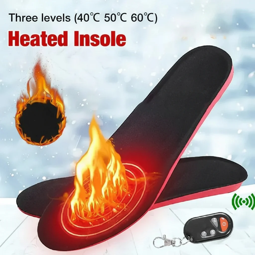 Unisex Battery Powered Heated Foot Insoles with Adjustable Heat Settings and Trim to Fit Design - Image 3