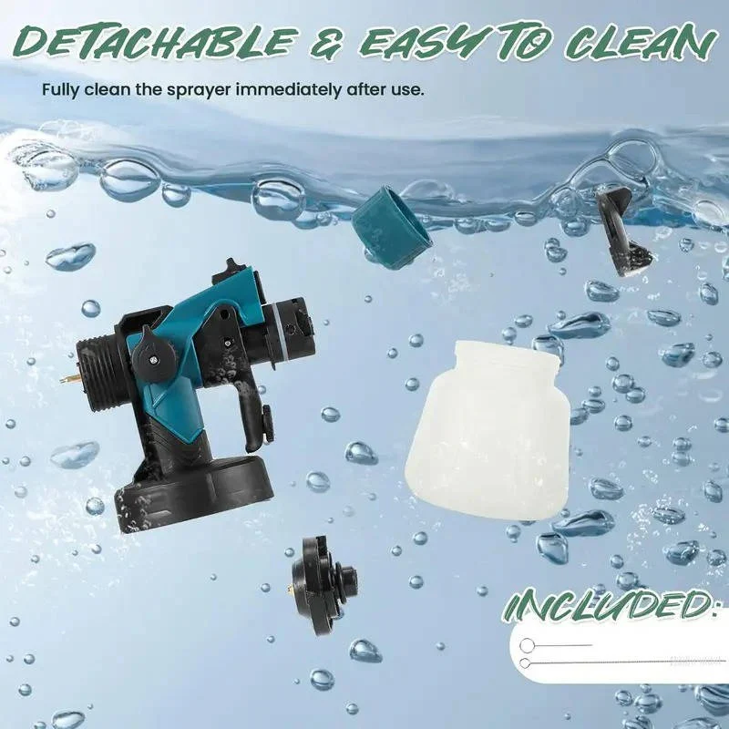 Battery Powered Paint Sprayer with 3 Interchangeable Nozzles and Multiple Spray Modes - Image 4