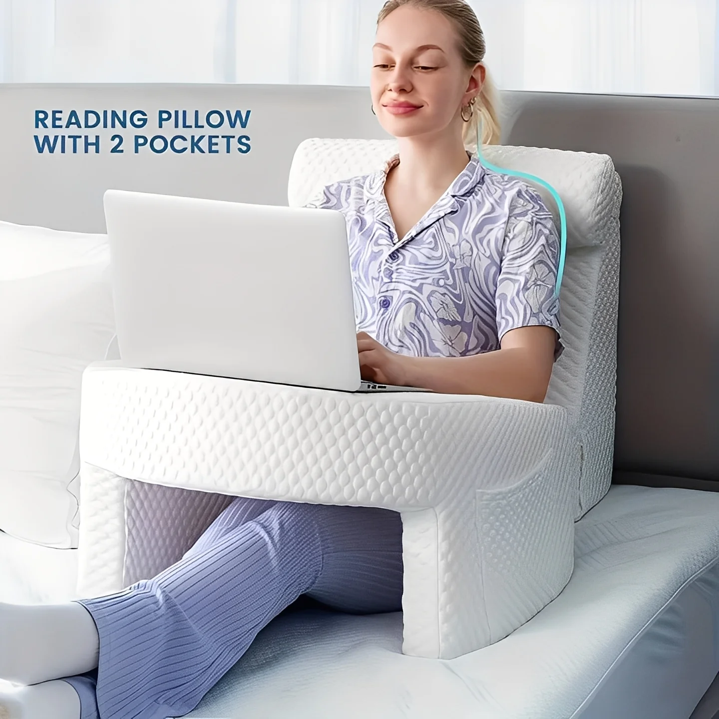 Reading Pillow with Memory Foam and Washable Cover - Image 5