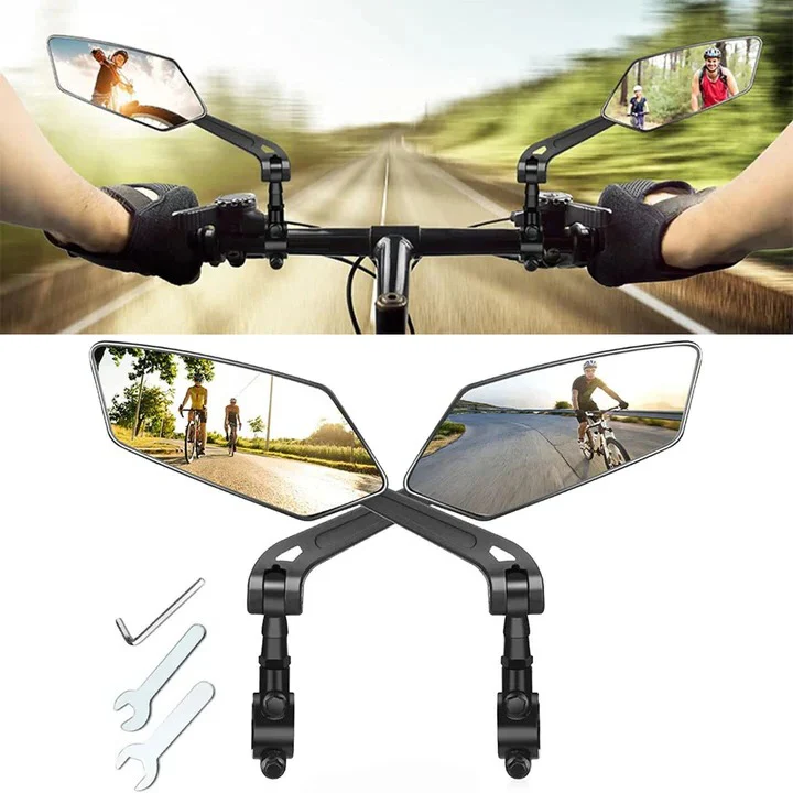 2 Pack Bicycle Handlebar Mirrors, 360 Degree Swivel Rotation - Image 3