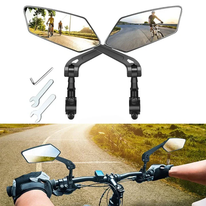2 Pack Bicycle Handlebar Mirrors, 360 Degree Swivel Rotation - Image 4