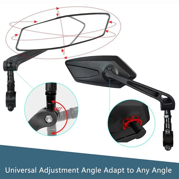 2 Pack Bicycle Handlebar Mirrors, 360 Degree Swivel Rotation - Image 6