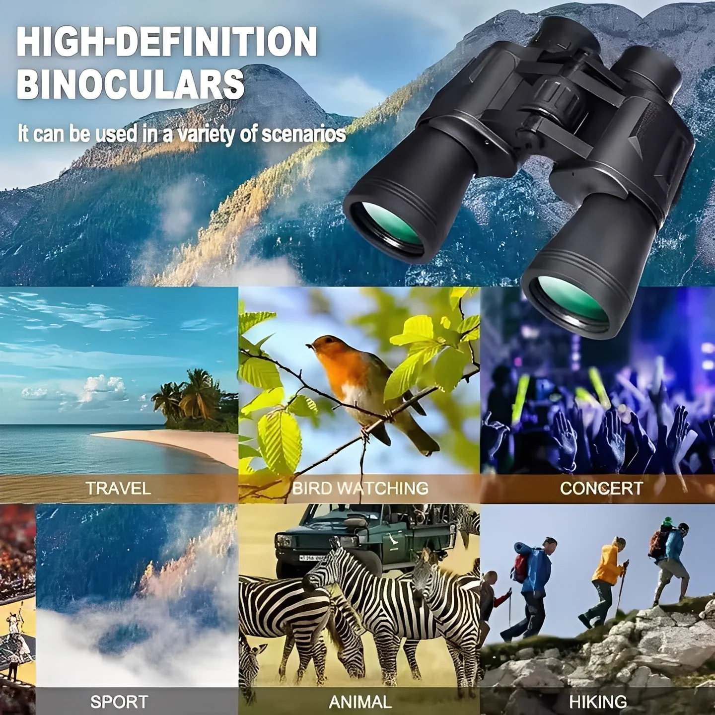 Binoculars with Adjustable Focus and Smartphone Adapter - Image 14
