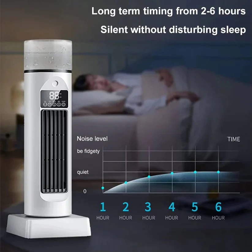 Bladeless Portable Air Cooler Tower Fan with Water Tank and Smart Remote, 6 Speed Settings - Image 4