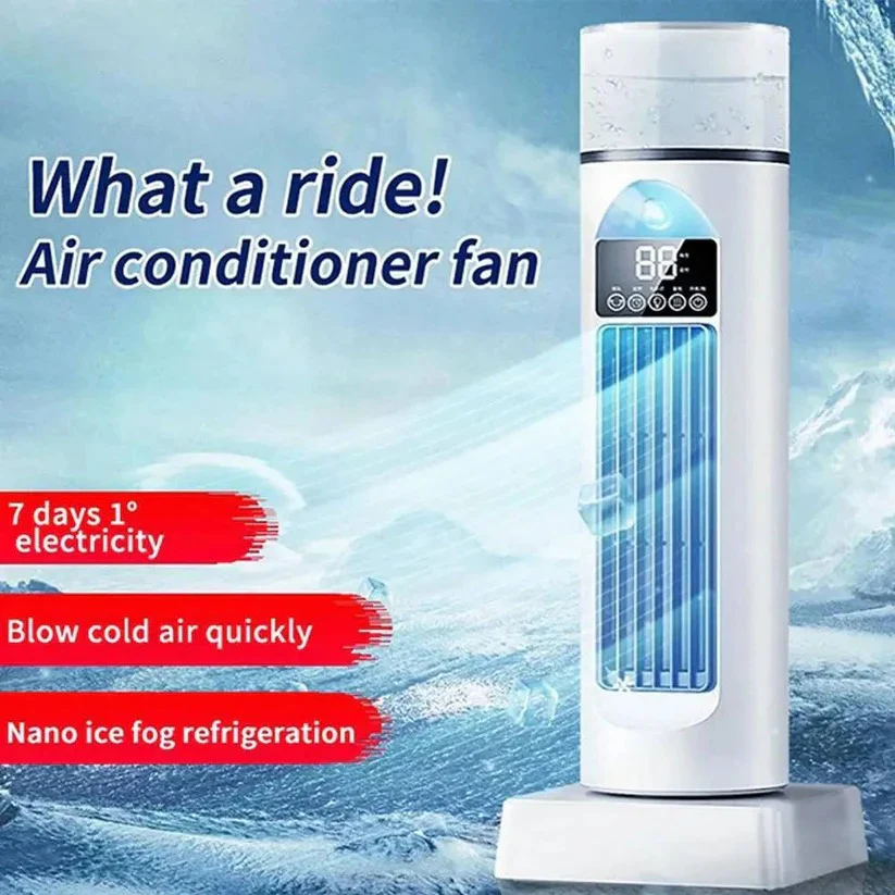 Bladeless Portable Air Cooler Tower Fan with Water Tank and Smart Remote, 6 Speed Settings - Image 6