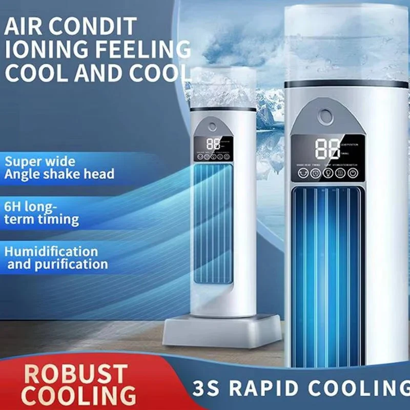 Bladeless Portable Air Cooler Tower Fan with Water Tank and Smart Remote, 6 Speed Settings - Image 7