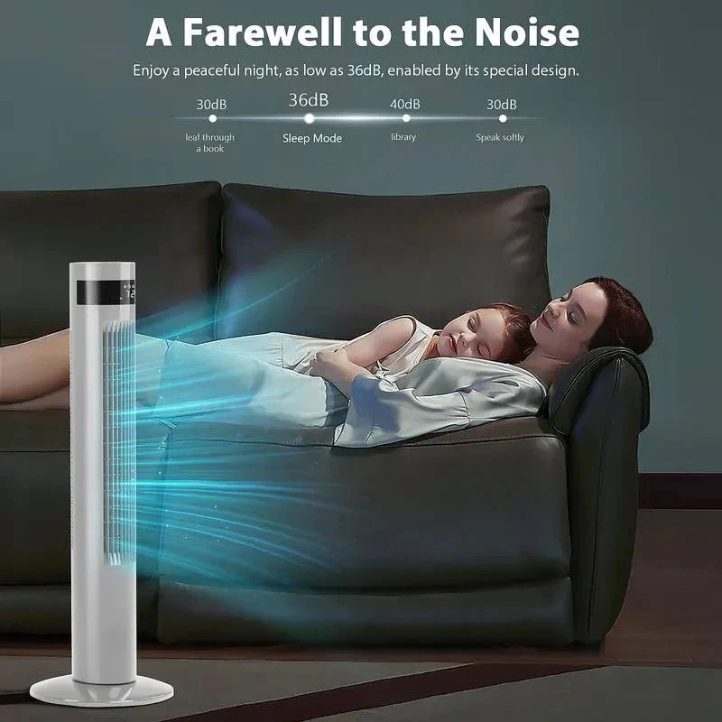 Bladeless Standing Air Cooler with Low Noise Operation and 3 Speed Modes for Indoor Use - Image 3