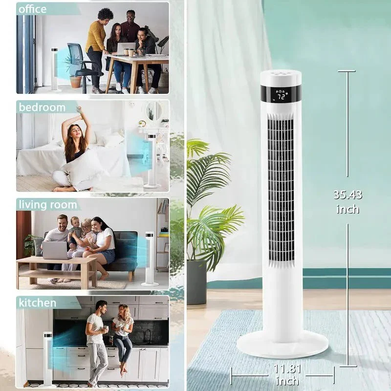 Bladeless Standing Air Cooler with Low Noise Operation and 3 Speed Modes for Indoor Use - Image 4