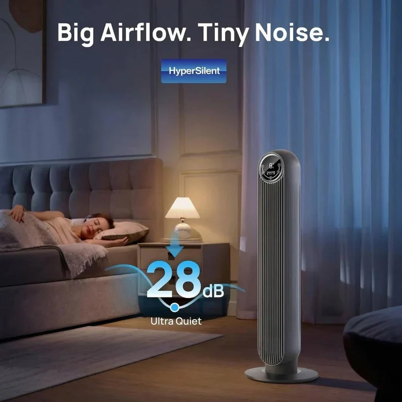 Bladeless Tower Fan Air Cooler with 8 Speed Settings and 4 Modes, for Home and Office - Image 5