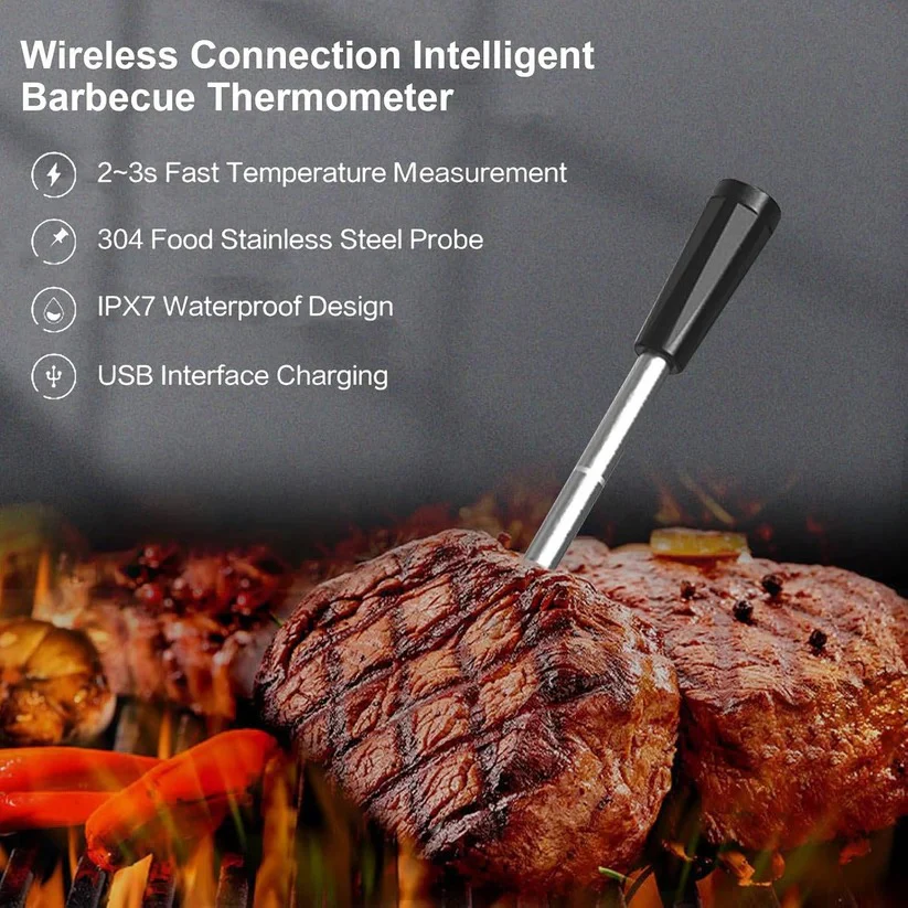 Bluetooth 5.2 Wireless Meat Thermometer with App Control for BBQ and Grill - Image 2