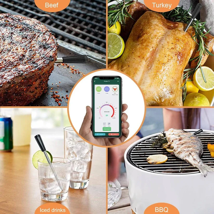 Bluetooth 5.2 Wireless Meat Thermometer with App Control for BBQ and Grill - Image 5