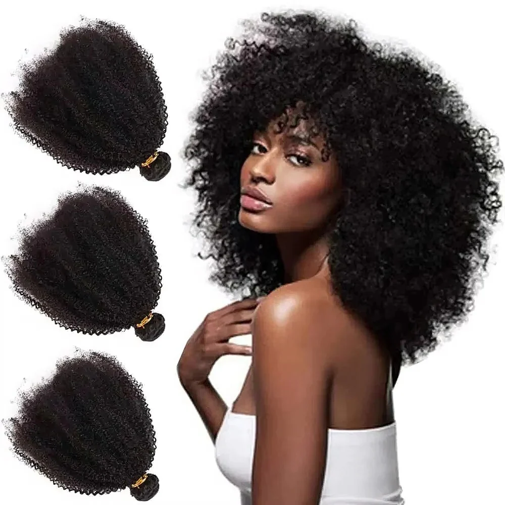 Brazilian Virgin Human Hair Bundles of Afro Kinky Curly Style - Image 2