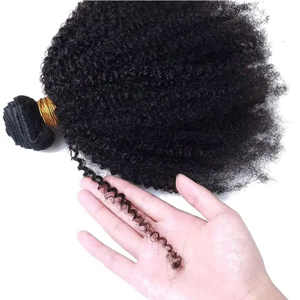 Brazilian Virgin Human Hair Bundles of Afro Kinky Curly Style - Image 4