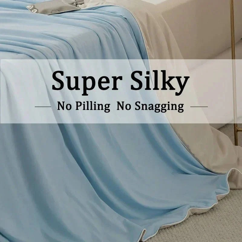 Lightweight Cooling Blanket with Ice Silk Fabric for Summer - Image 9