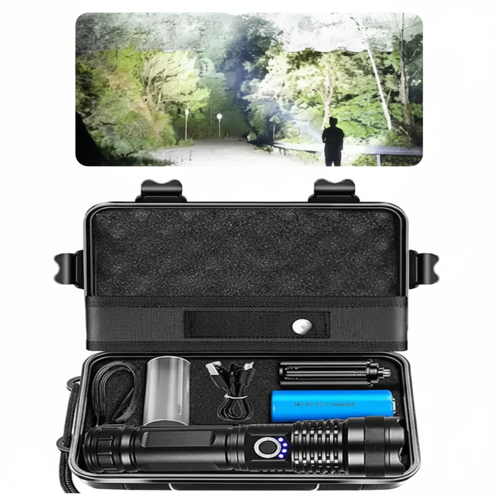 Rechargeable LED Flashlight with Adjustable Beam - Image 2
