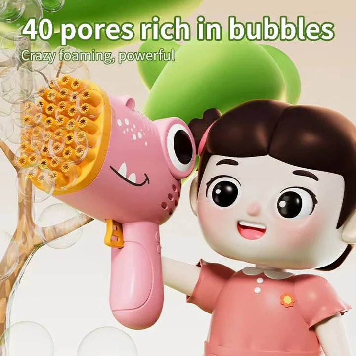 Battery Operated Dinosaur Bubble Blowing Toy for Kids - Image 9