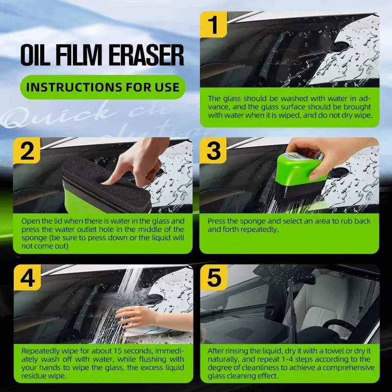 Car Window Glass Cleaning Brush with Oil Film Coating, Set of 3 - Image 6