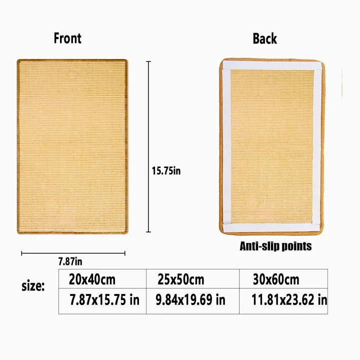 Cat Scratcher Mat Made of Sisal, Floor and Wall Placement - Image 4