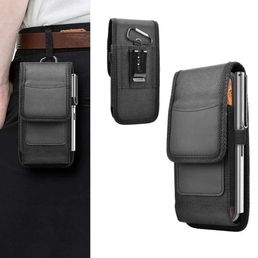 Cell Phone Belt Clip Case with Pouch and Flap Closure - Image 2