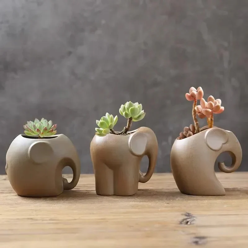 Animal Shaped Ceramic Succulent Planter for Desktop Pots - Image 5