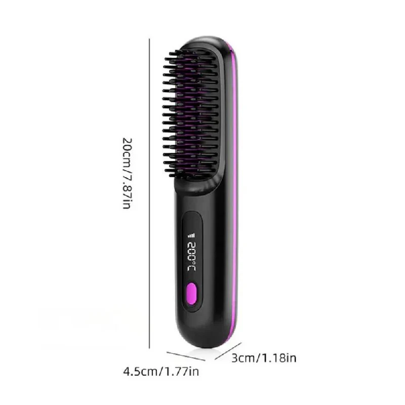 Ceramic Electric Hair Straightening Brush with Anti-Frizz Technology for Fast Gentle Styling - Image 8